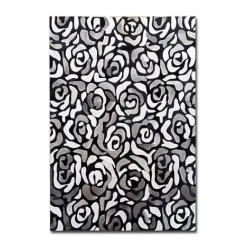 MacKenzie-Childs Abstract Roses Hair on Hide Grey 8' x 10' Rug< Rugs