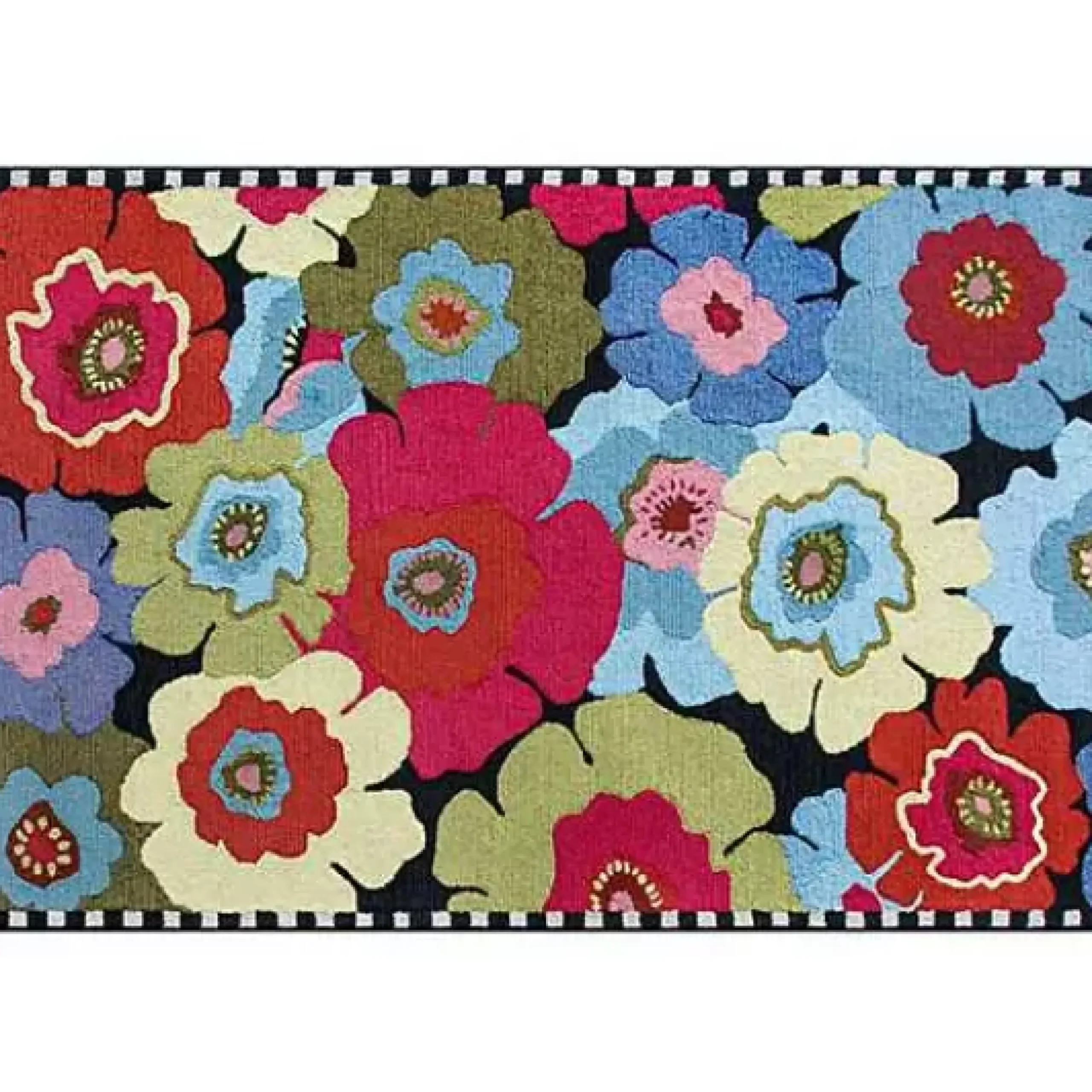 MacKenzie-Childs Always Flowers Indoor/Outdoor Rug - 5' x 8'< Spring|Outdoor