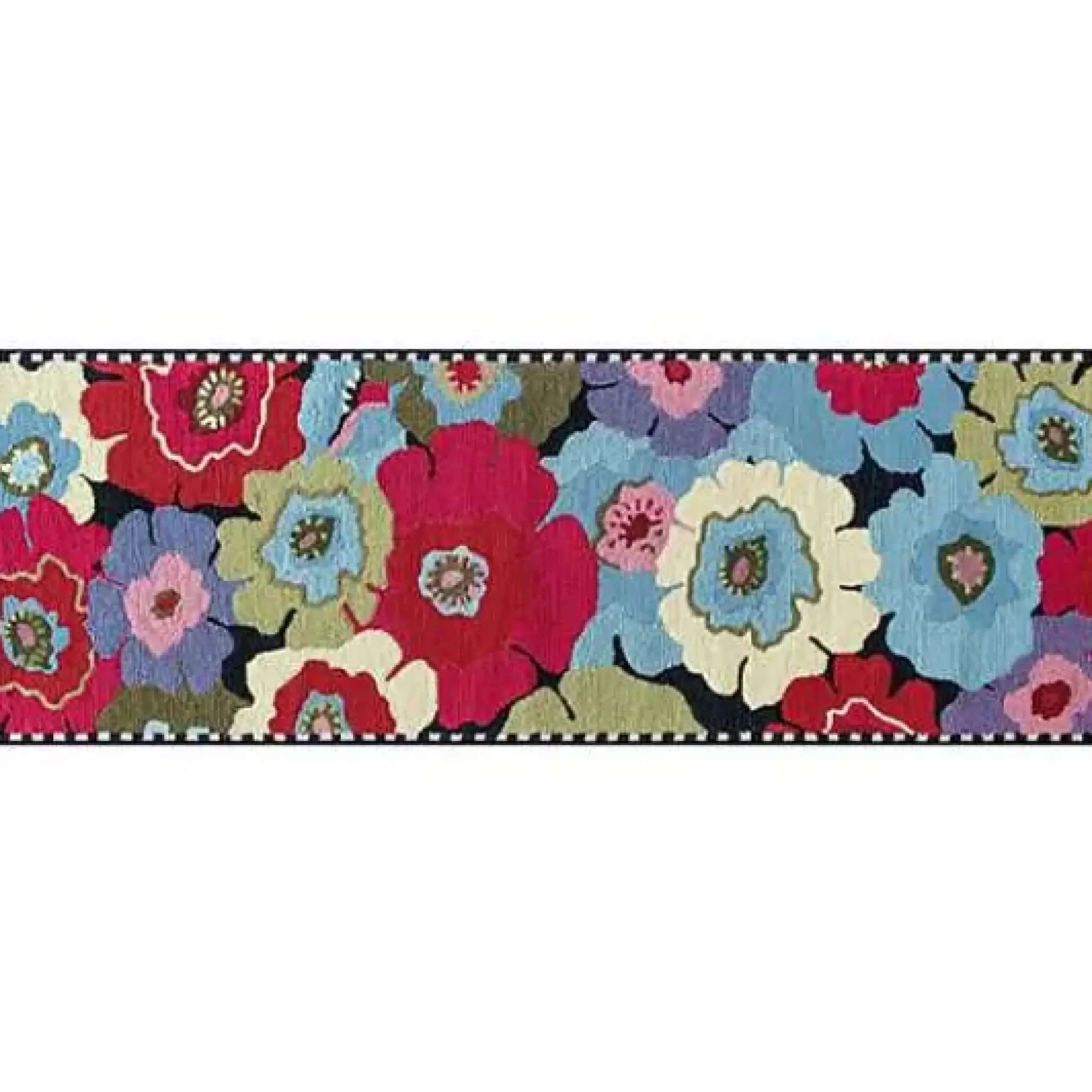 MacKenzie-Childs Always Flowers Indoor/Outdoor Rug - 2'6 x 8'< Spring|Outdoor