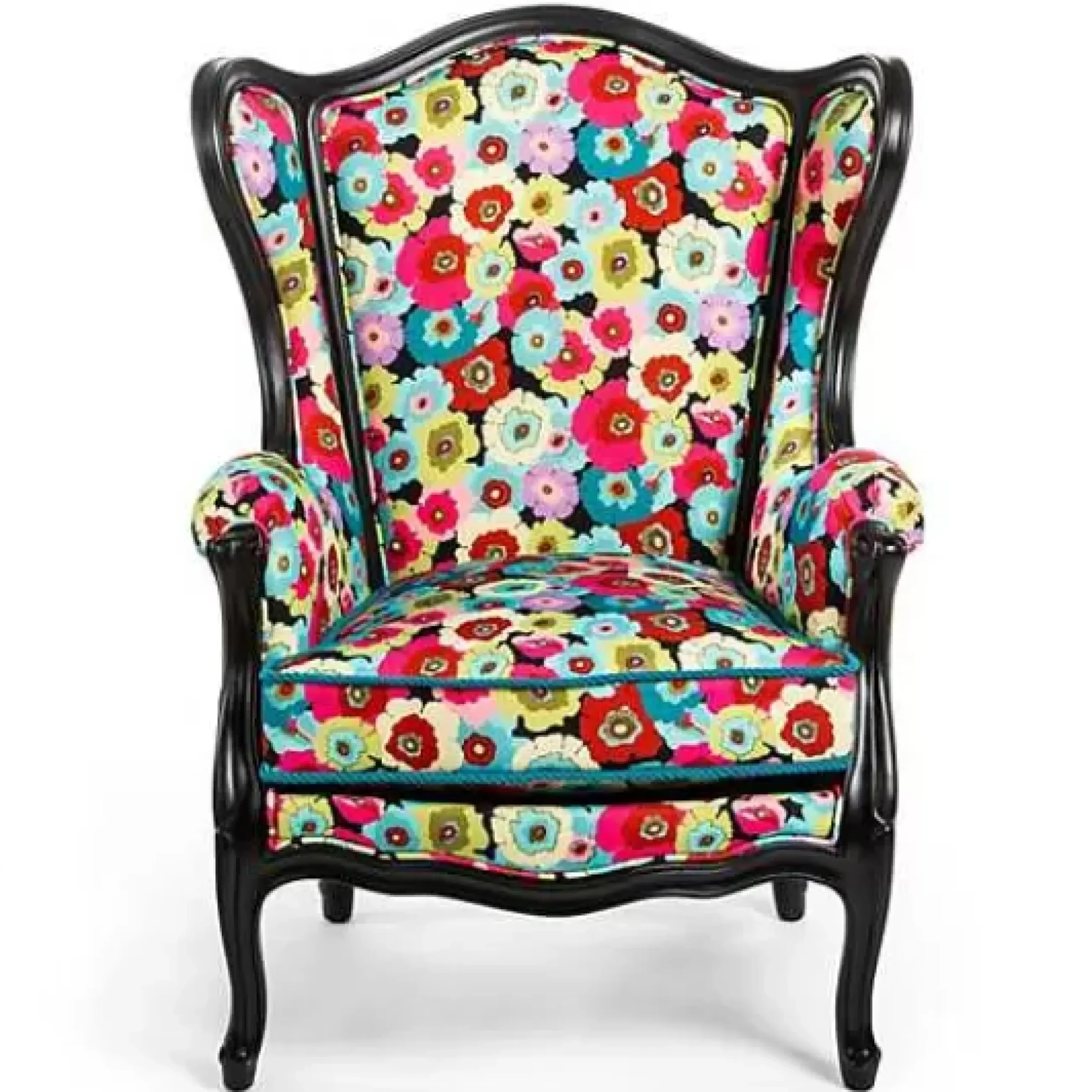 MacKenzie-Childs Always Flowers Outdoor Wing Chair< Outdoor