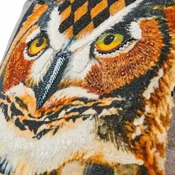 MacKenzie-Childs Autumnology Check Owl Throw Pillow< Pillows, Throws, & Cushions
