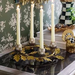 MacKenzie-Childs Autumnology Gold Leaf Ring Candle Holder< The Fall Shop|Candles & Fragrances