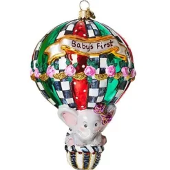 MacKenzie-Childs Baby's First Balloon Glass Ornament< Holiday