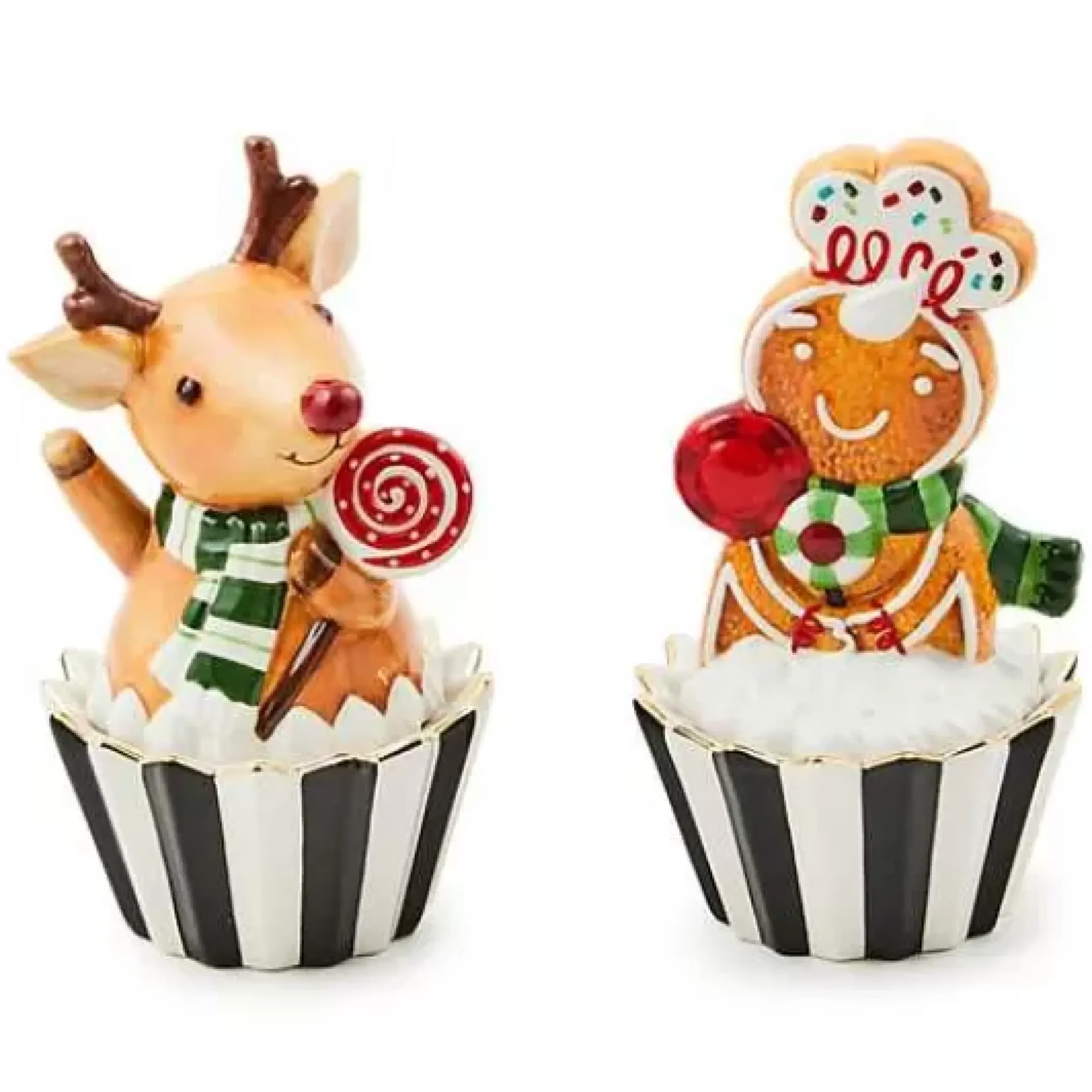 MacKenzie-Childs Bake Shop Gingerbread Deer Cupcake Boxes, Set of 2< Kitchen & Dining Sets|Kitchen Storage & Organization