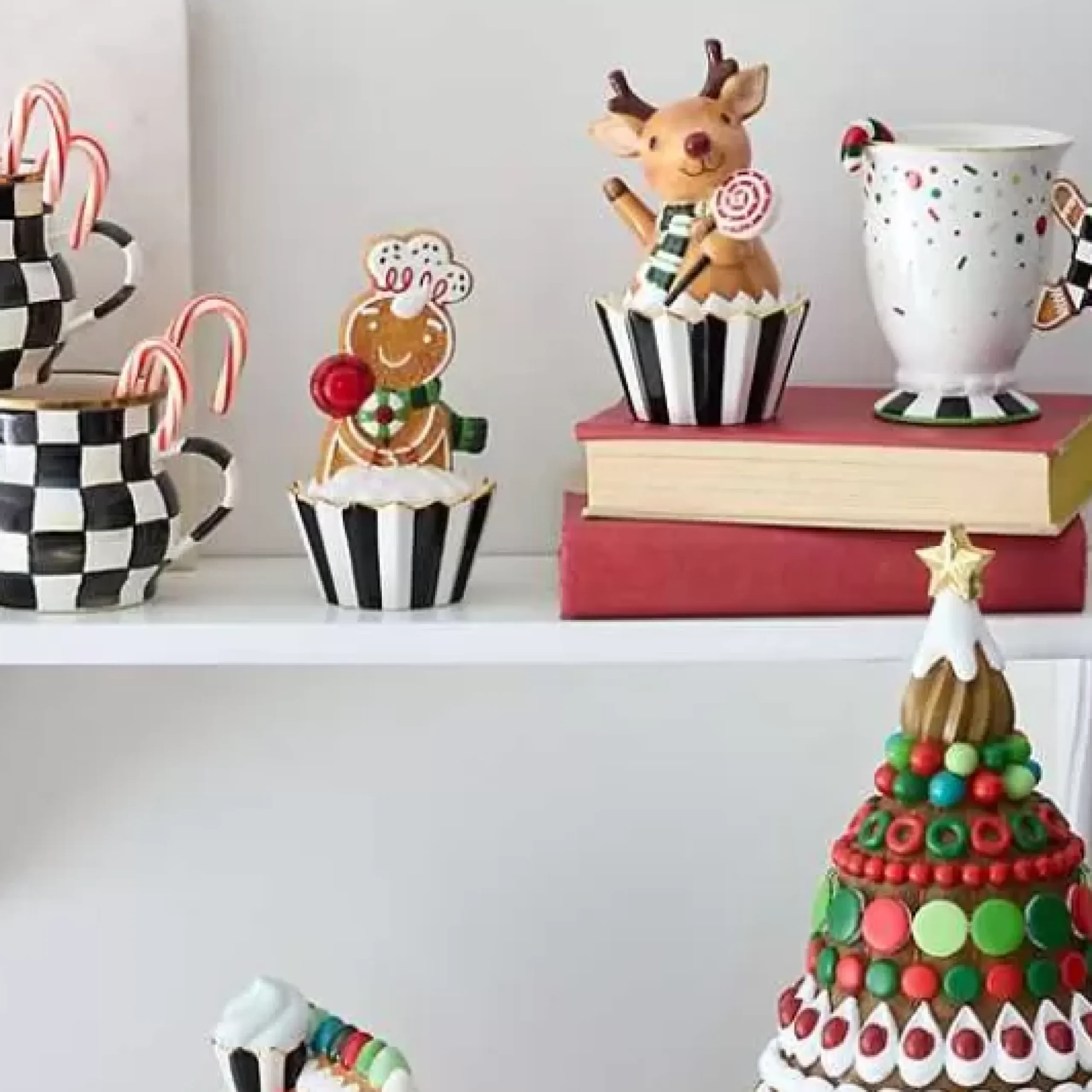 MacKenzie-Childs Bake Shop Gingerbread Deer Cupcake Boxes, Set of 2< Kitchen & Dining Sets|Kitchen Storage & Organization