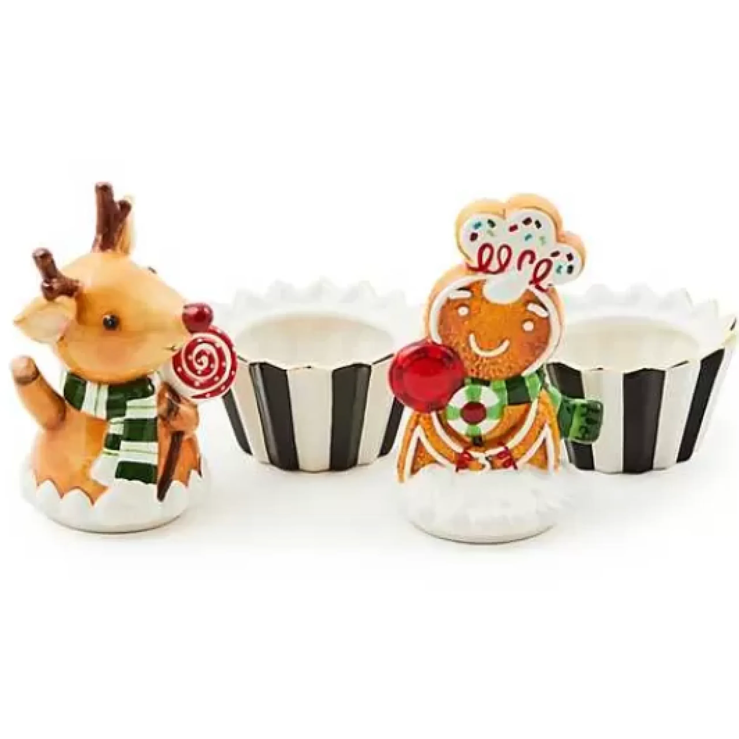 MacKenzie-Childs Bake Shop Gingerbread Deer Cupcake Boxes, Set of 2< Kitchen & Dining Sets|Kitchen Storage & Organization