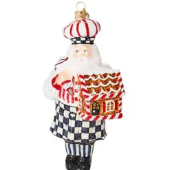 MacKenzie-Childs Bake Shop Pastry Santa Glass Ornament< Holiday
