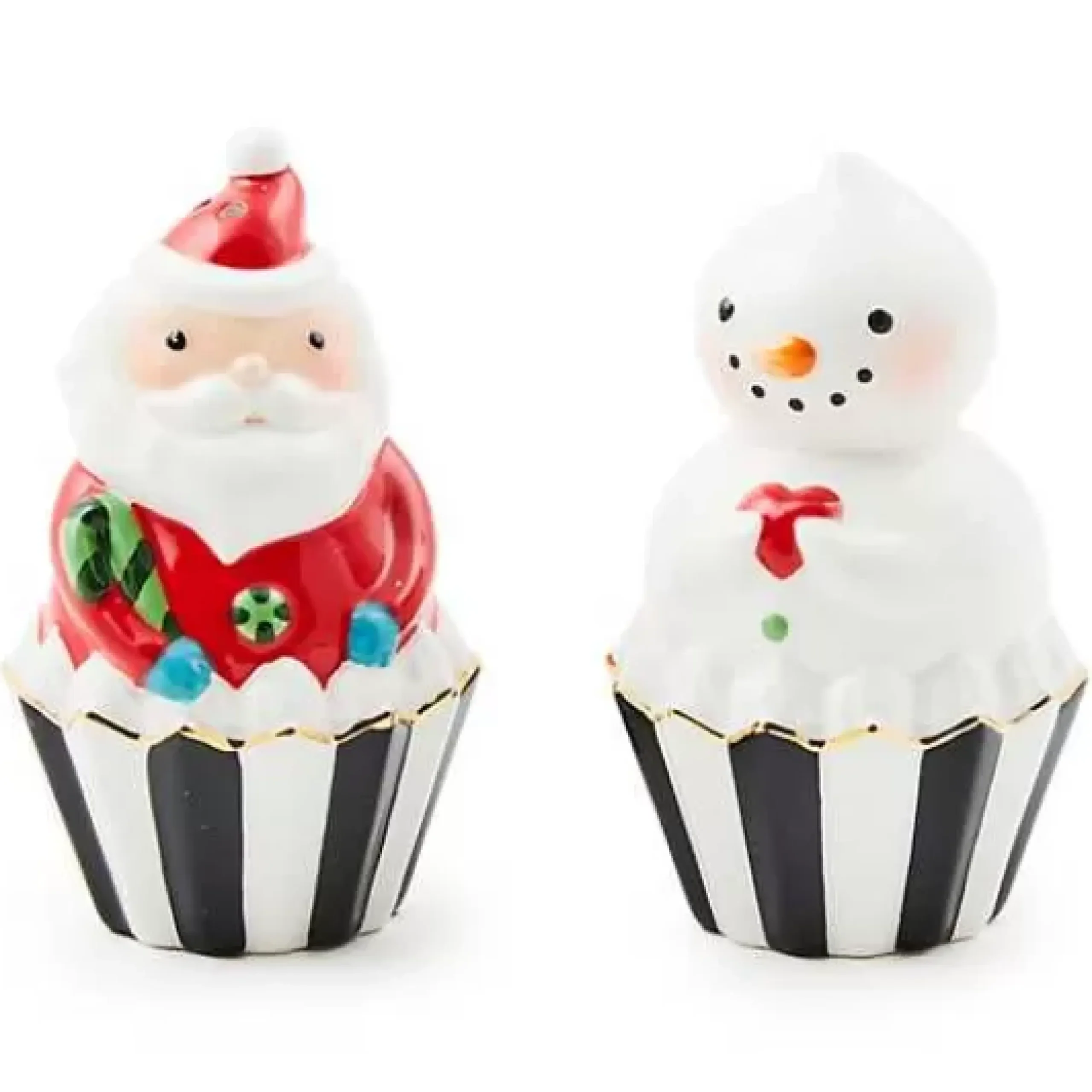 MacKenzie-Childs Bake Shop Santa Snowman Salt Pepper Set< Serveware