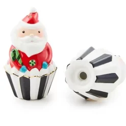 MacKenzie-Childs Bake Shop Santa  Snowman Salt  Pepper Set< Serveware