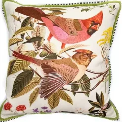 MacKenzie-Childs Bird Watchers Pillow< Spring|Pillows, Throws, & Cushions