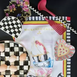 MacKenzie-Childs Black Flower Market Cocktail Paper Napkins< Bar Entertaining