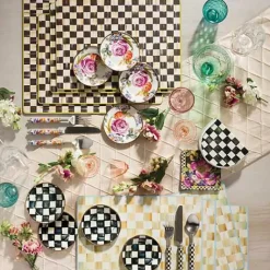 MacKenzie-Childs Black Flower Market Cocktail Paper Napkins< Bar Entertaining