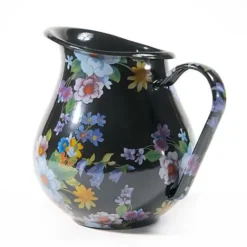 MacKenzie-Childs Black Flower Market Pitcher< Bar Entertaining|Serveware