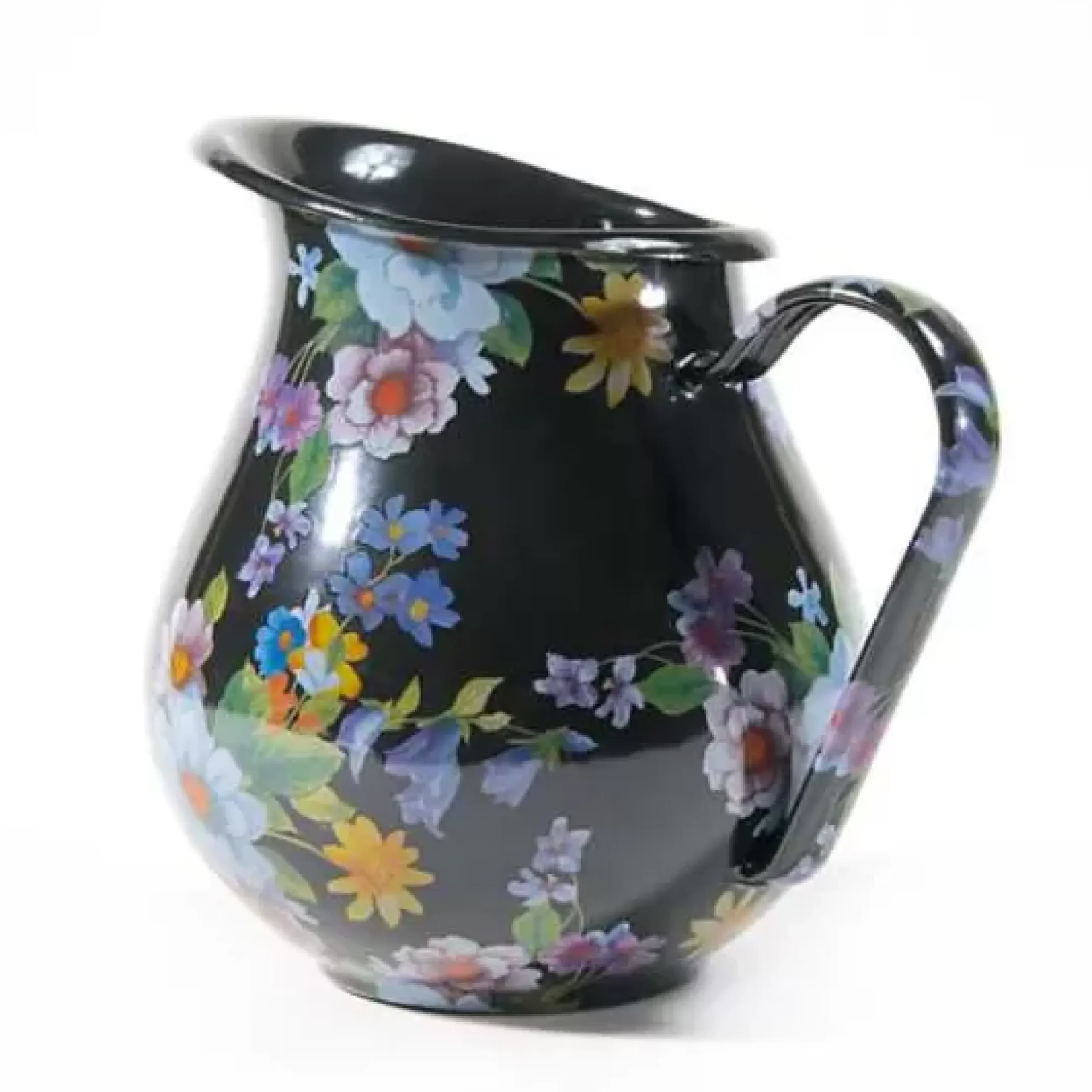 MacKenzie-Childs Black Flower Market Pitcher< Bar Entertaining|Serveware
