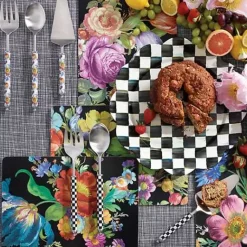MacKenzie-Childs Black Flower Market Placemats, Set of 4< Table Accessories|Kitchen & Table Linens