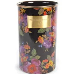 MacKenzie-Childs Black Flower Market Utensil Holder< Kitchen Storage & Organization