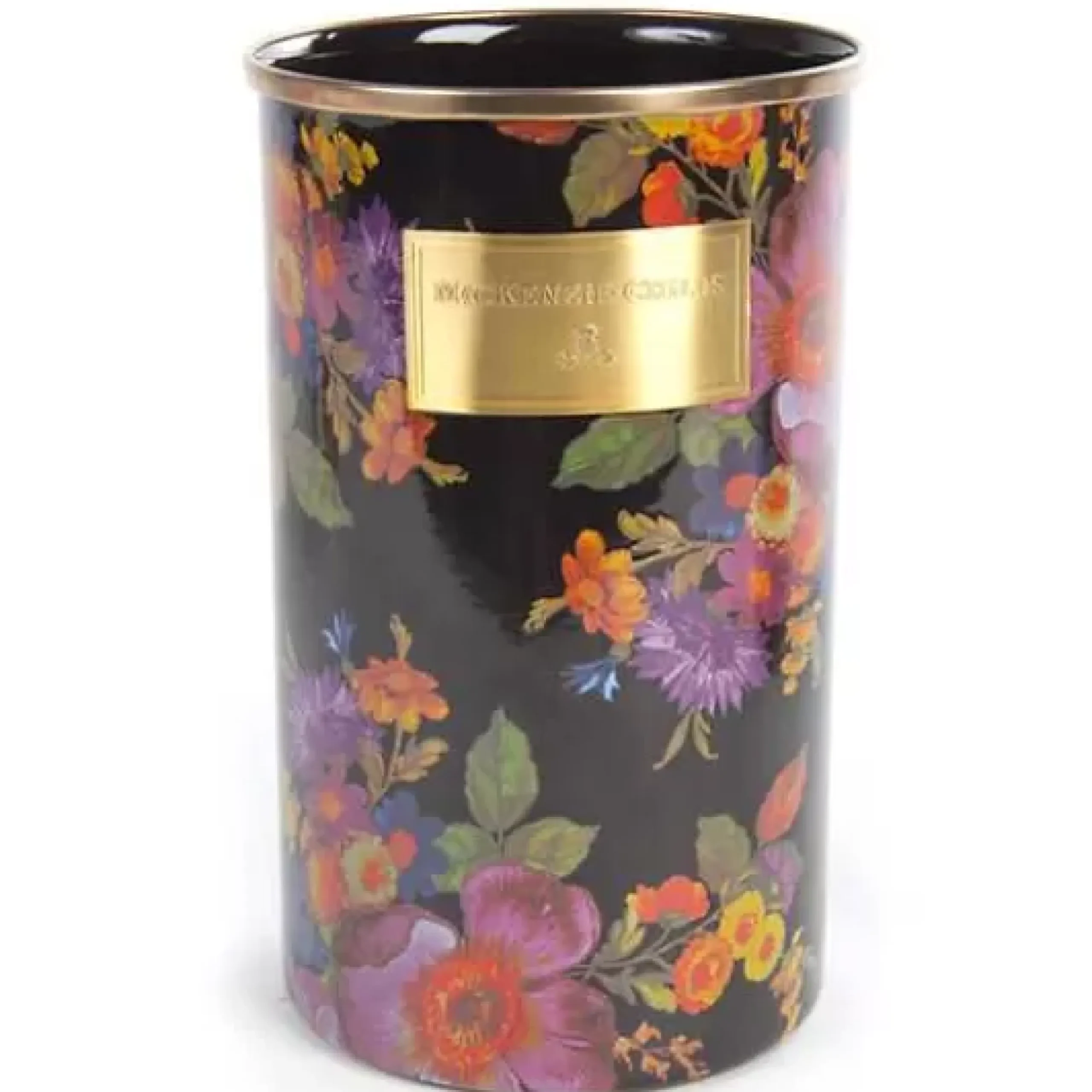 MacKenzie-Childs Black Flower Market Utensil Holder< Kitchen Storage & Organization