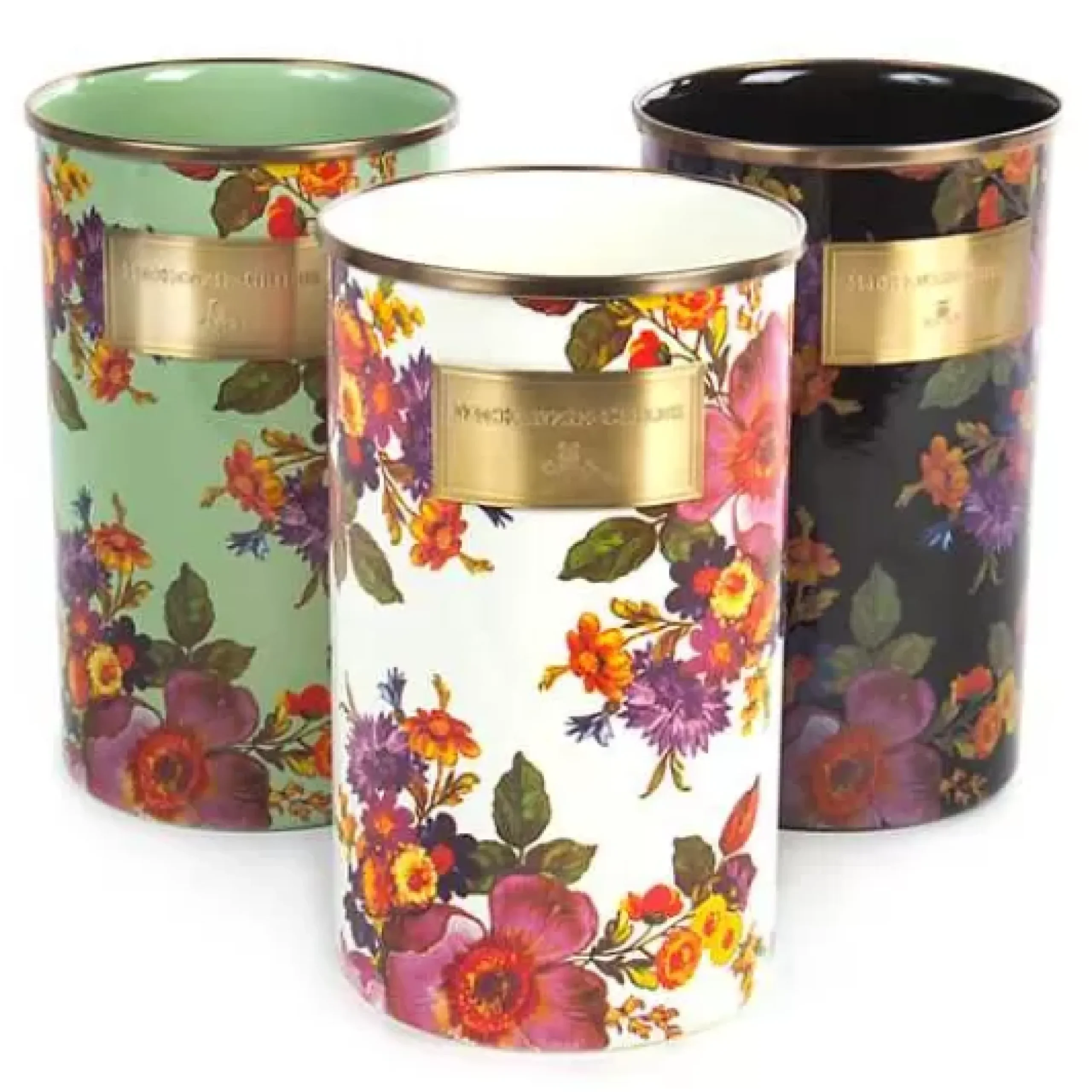 MacKenzie-Childs Black Flower Market Utensil Holder< Kitchen Storage & Organization