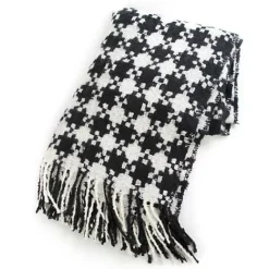 MacKenzie-Childs Black  Ivory Houndstooth Throw< Pillows, Throws, & Cushions