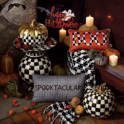 MacKenzie-Childs Black  Ivory Houndstooth Throw< Pillows, Throws, & Cushions