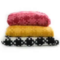 MacKenzie-Childs Black  Ivory Houndstooth Throw< Pillows, Throws, & Cushions