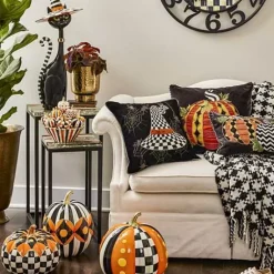 MacKenzie-Childs Black  Ivory Houndstooth Throw< Pillows, Throws, & Cushions