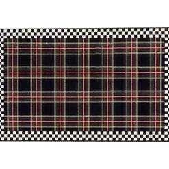 MacKenzie-Childs Black Stewart Tartan Rug - 5'1 x 8'2< Holiday|Rugs