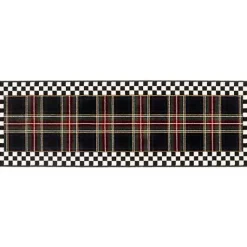 MacKenzie-Childs Black Stewart Tartan Rug - 2'6 x 8' Runner< Holiday|Rugs