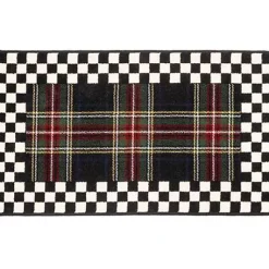 MacKenzie-Childs Black Stewart Tartan Rug - 2'3 x 3'9< Holiday|Rugs
