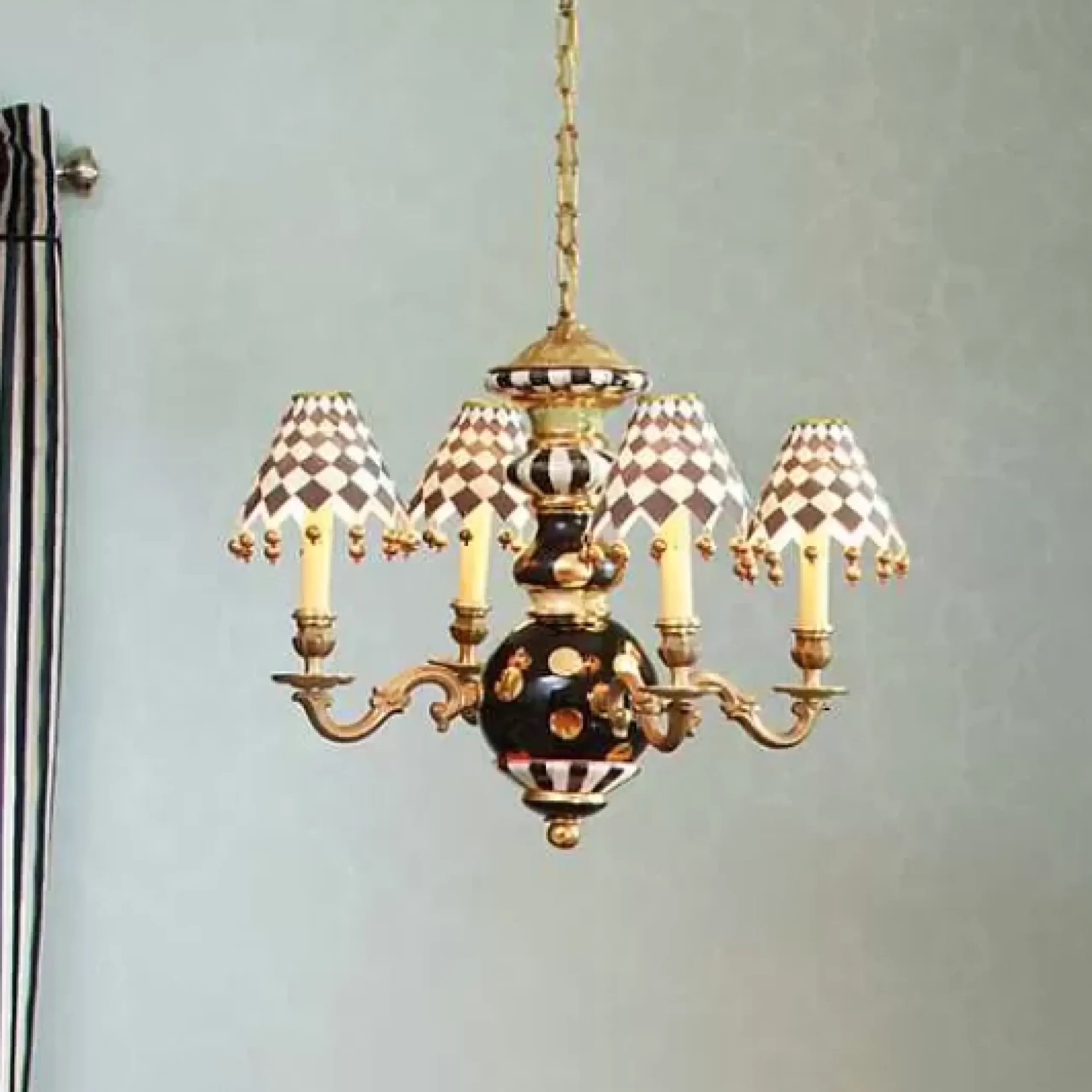 MacKenzie-Childs Black Tie Chandelier< Lighting