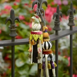 MacKenzie-Childs Black  White Bibelot Tassel< Room Accents|Finishing Touches