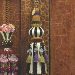 MacKenzie-Childs Black  White Bibelot Tassel< Room Accents|Finishing Touches