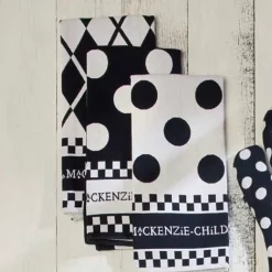 MacKenzie-Childs Black  White Dot Dish Towels, Set of 3< Kitchen & Table Linens