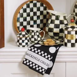 MacKenzie-Childs Black  White Dot Dish Towels, Set of 3< Kitchen & Table Linens