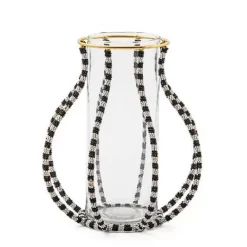 MacKenzie-Childs Black  White Greek Small Vase< Room Accents
