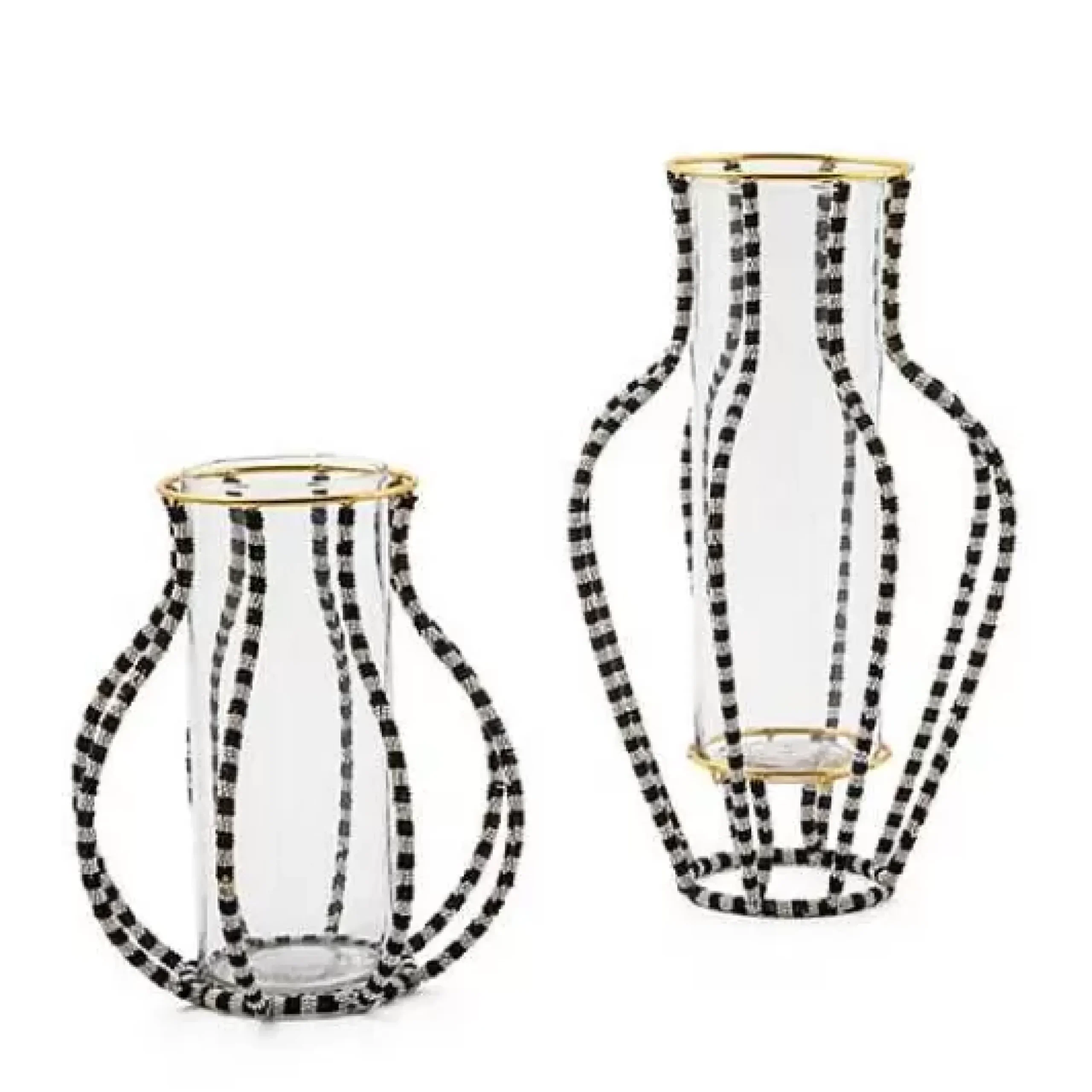 MacKenzie-Childs Black White Greek Small Vase< Room Accents