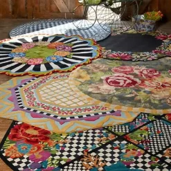 MacKenzie-Childs Bloomsbury Garden 6' Round Rug< Rugs