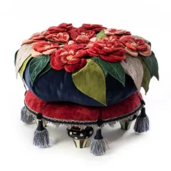 MacKenzie-Childs Bluetopia Kitano Footstool< Living Room