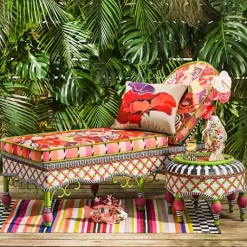 MacKenzie-Childs Breezy Poppy Outdoor Chaise< Outdoor