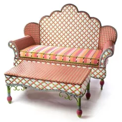 MacKenzie-Childs Breezy Poppy Outdoor Loveseat< Outdoor|Spring