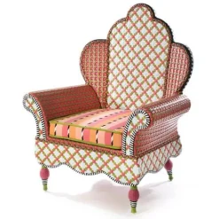MacKenzie-Childs Breezy Poppy Outdoor Wing Chair< Outdoor