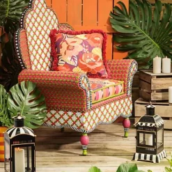 MacKenzie-Childs Breezy Poppy Outdoor Wing Chair< Outdoor