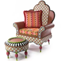 MacKenzie-Childs Breezy Poppy Outdoor Wing Chair< Outdoor