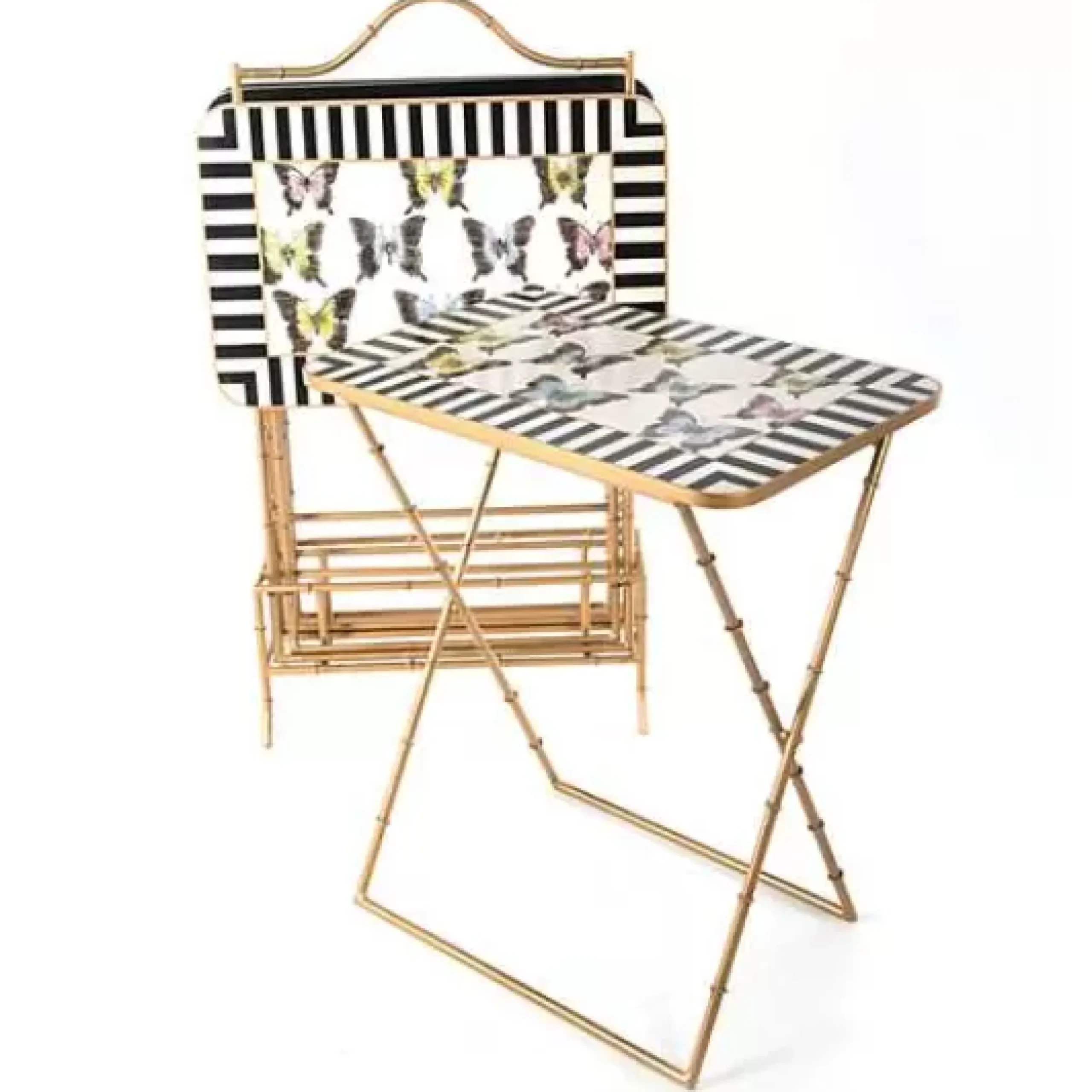 MacKenzie-Childs Butterfly Collection Cocktail Trays, Set of 4< Living Room|Bar Entertaining