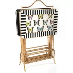 MacKenzie-Childs Butterfly Collection Cocktail Trays, Set of 4< Living Room|Bar Entertaining