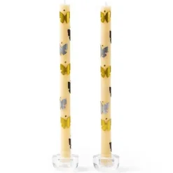 MacKenzie-Childs Butterfly Silver  Gold Dinner Candles, Set of 2< Spring|Candles & Fragrances