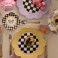 MacKenzie-Childs Butterfly Toile Buttercream Dinner Plate< Spring|Dinnerware & Flatware