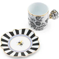 MacKenzie-Childs Butterfly Toile Mug  Saucer Set< Spring|The Coffee Shop