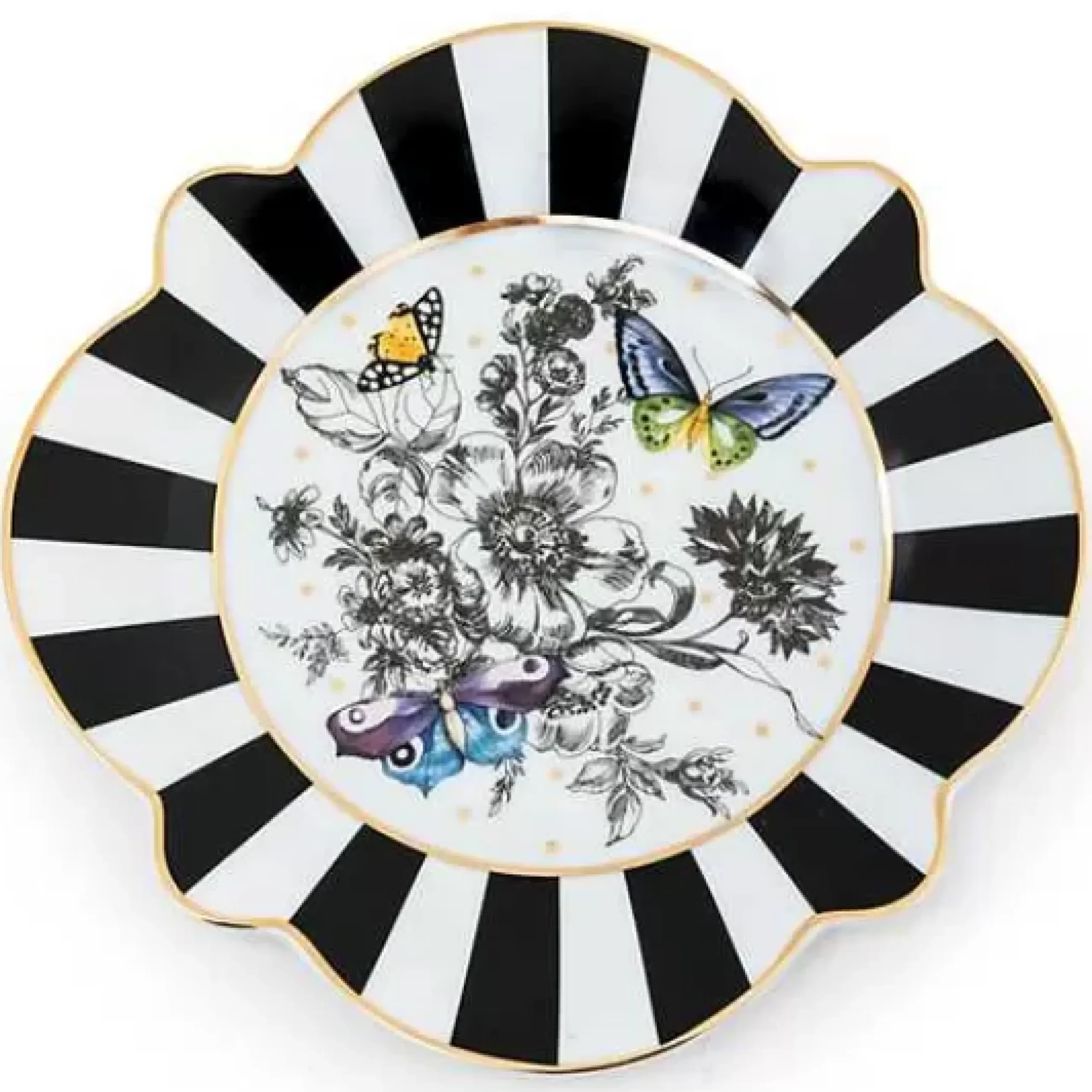 MacKenzie-Childs Butterfly Toile Salad Plate< Spring|Dinnerware & Flatware
