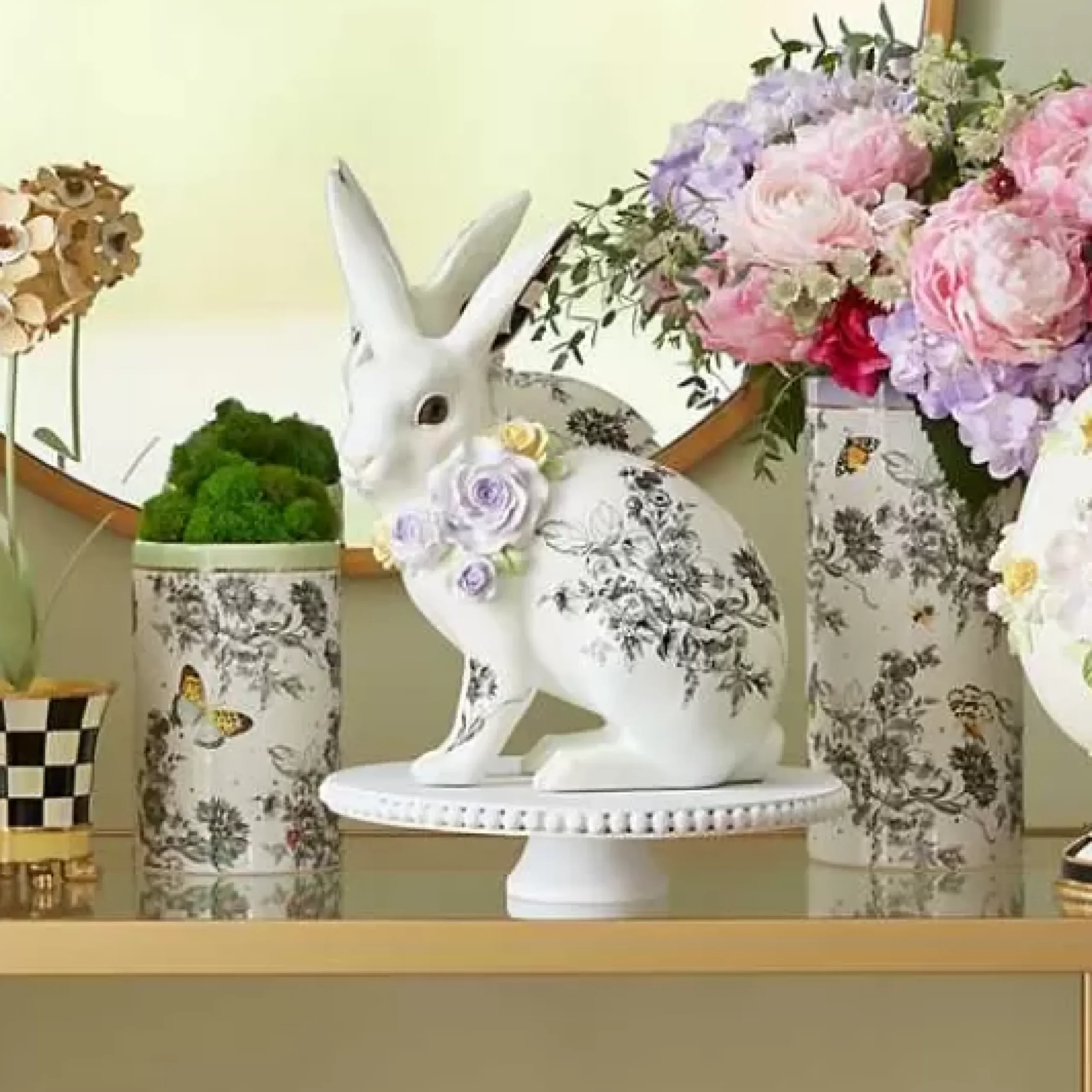 MacKenzie-Childs Butterfly Toile Tall Rabbit< Easter|Spring